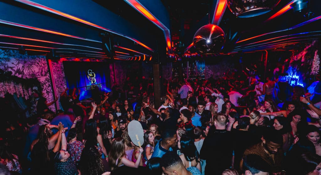 VIP bottle service inside SideBar San Diego nightclub. 
