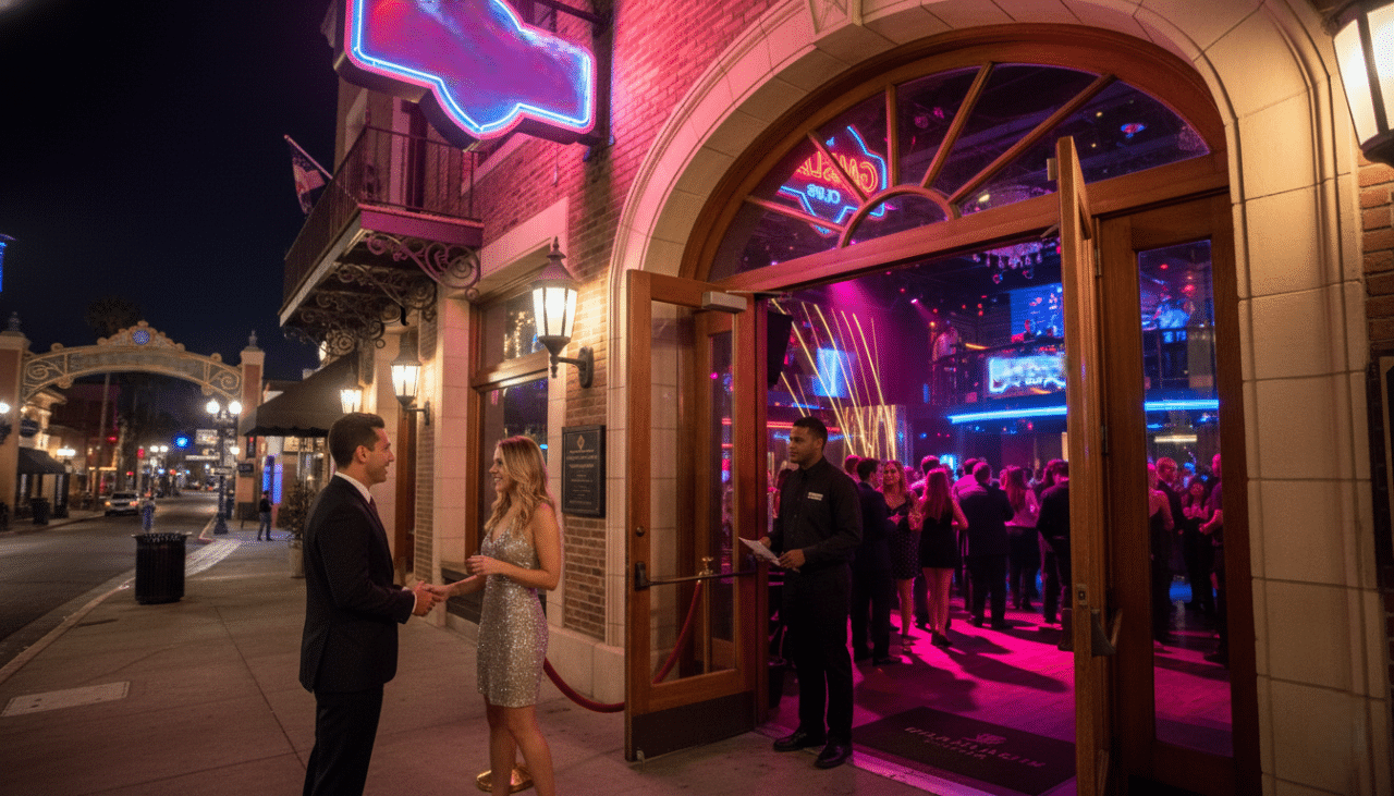 A premium nightlife venue in San Diego Downtown Gaslamp welcoming guests for an exclusive evening experience.