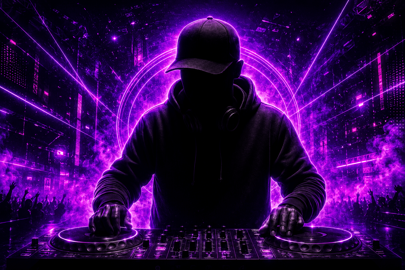 Club DJ performing to a lively crowd at SideBar nightclub in downtown San Diego