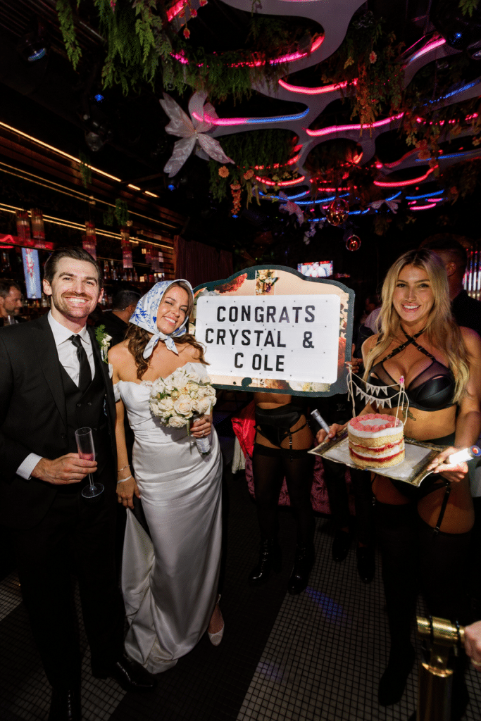 Newlyweds enjoying a night out with friends at Side Bar San Diego